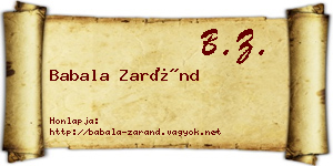 Babala Zaránd névjegykártya